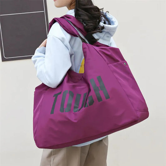 Women's Lightweight Oxford Large Capacity Travel Tote & Yoga Shoulder Bag