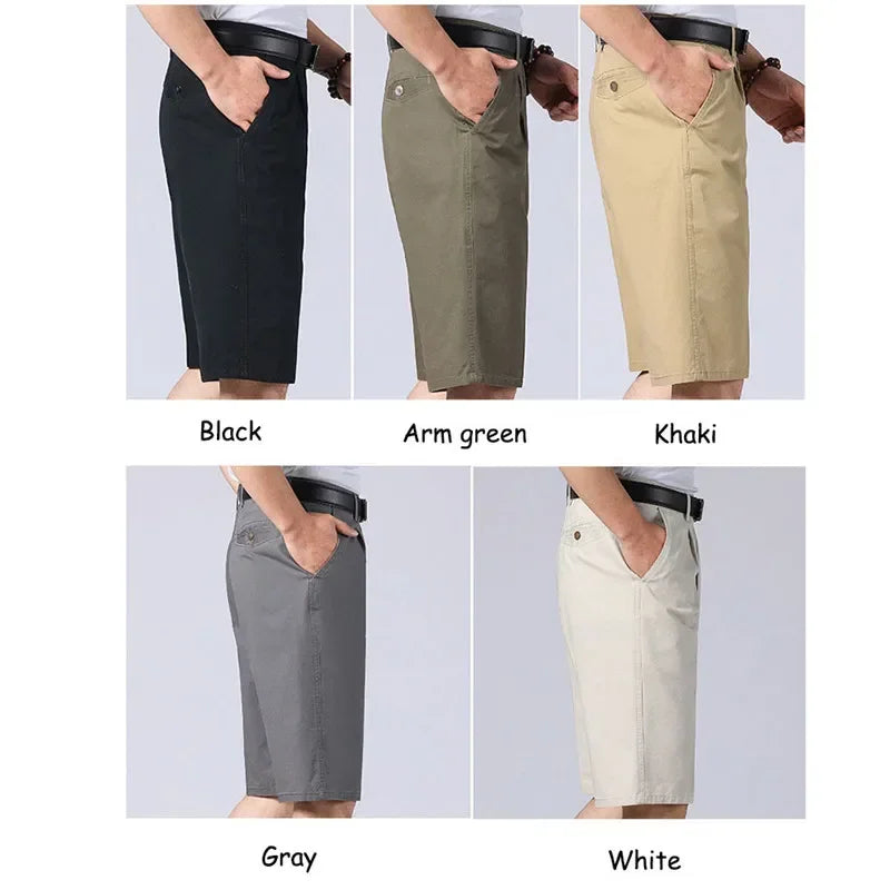 Men's High-Waist Loose-Fit Cotton Cropped Shorts