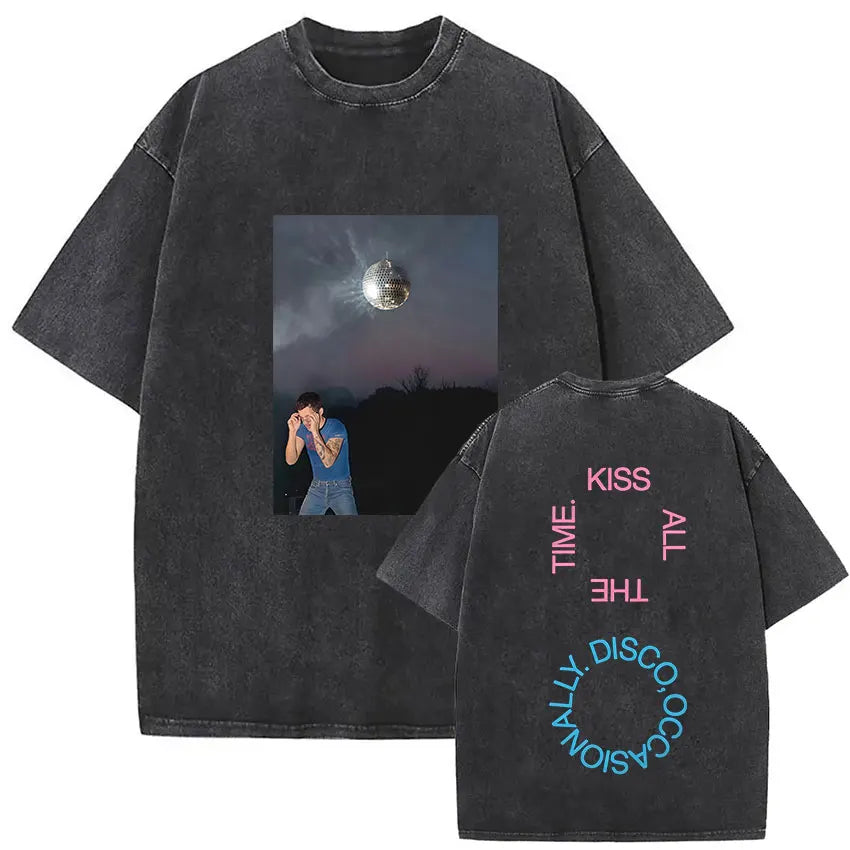 Retro Washed Harry Styles T-shirt Men Women O-Neck Oversized Cotton T Shirt Tops