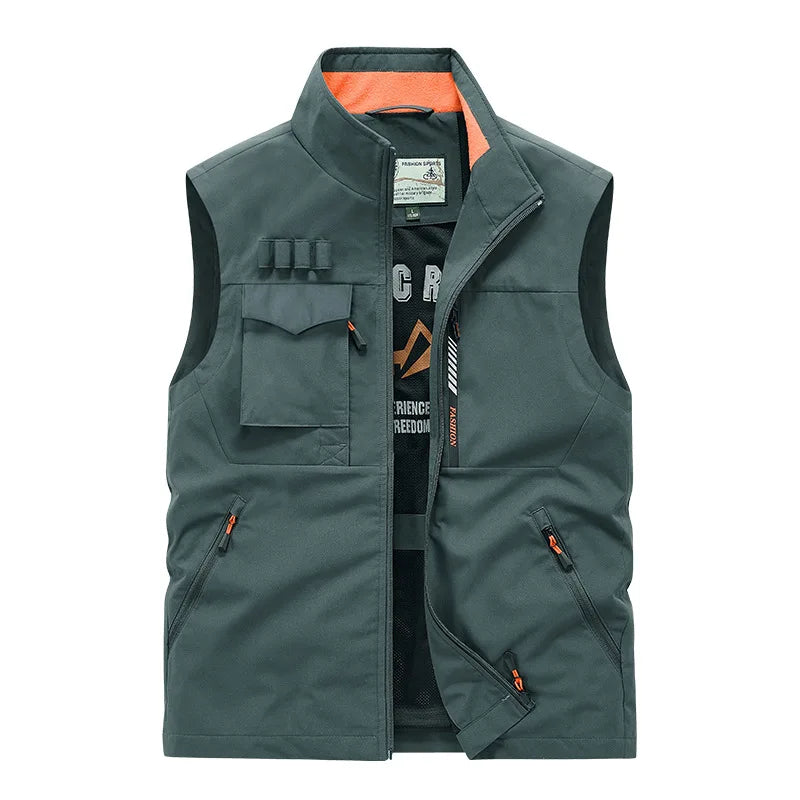 Men’s Multi-Pocket Outdoor Cargo Vest – Lightweight Fishing & Hiking Waistcoat