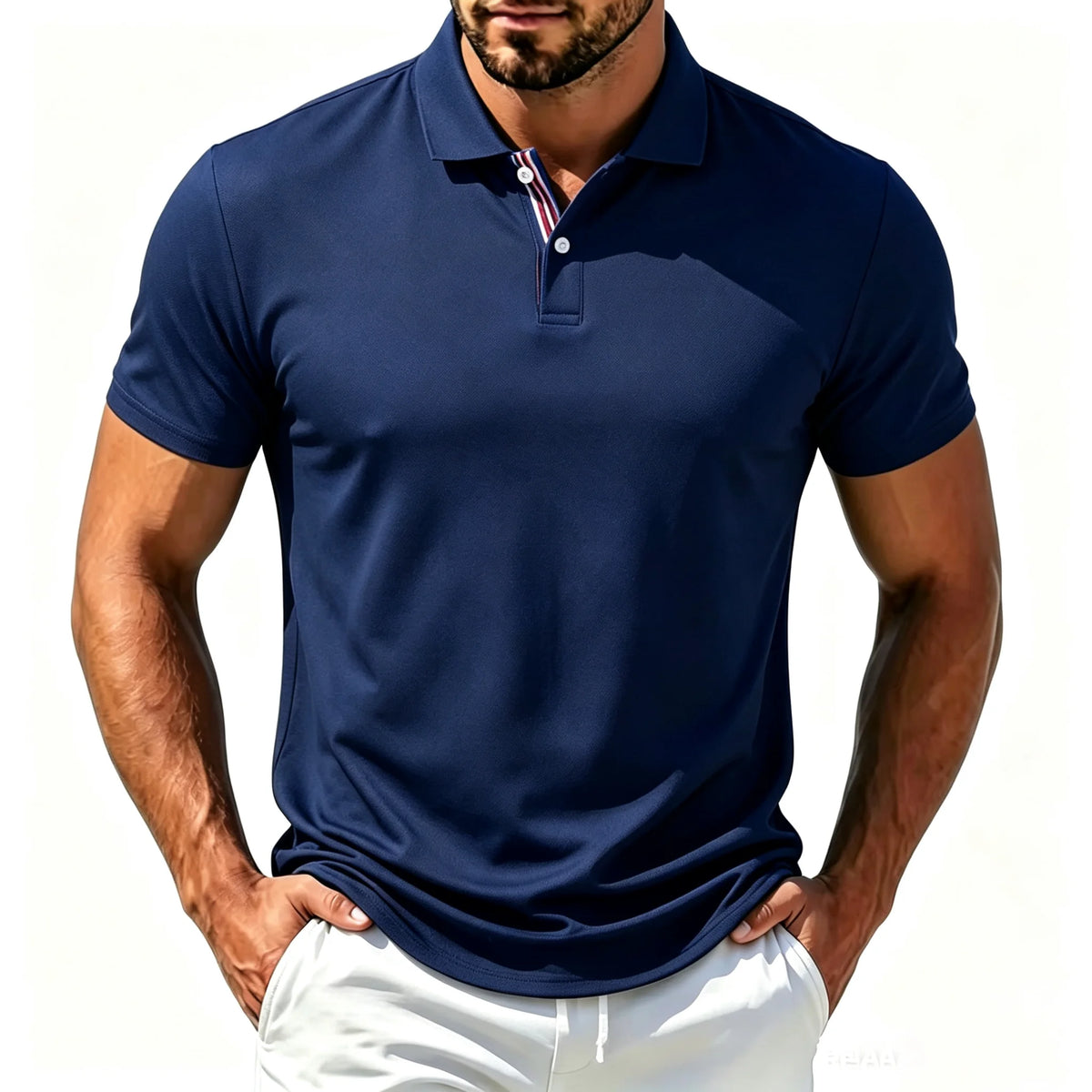 Men's Breathable Mesh Short-Sleeve Polo T-Shirt