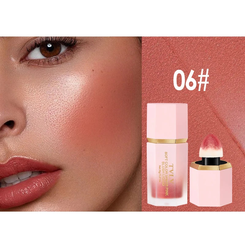 VelvetFlush™ Smooth Liquid Cream Blush – 6 Shades Velvet Matte Pink Blusher