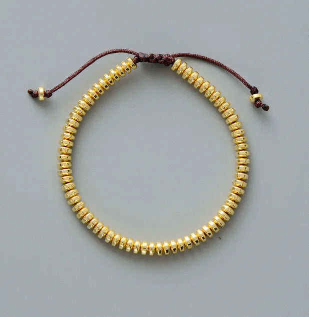 Unisex Gold-Plated Beaded Adjustable Friendship & Couple Bracelet