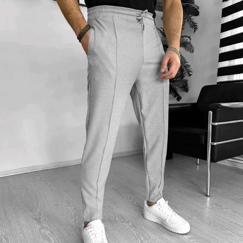 Men's Waffle Check Button Jacket & Pants Set