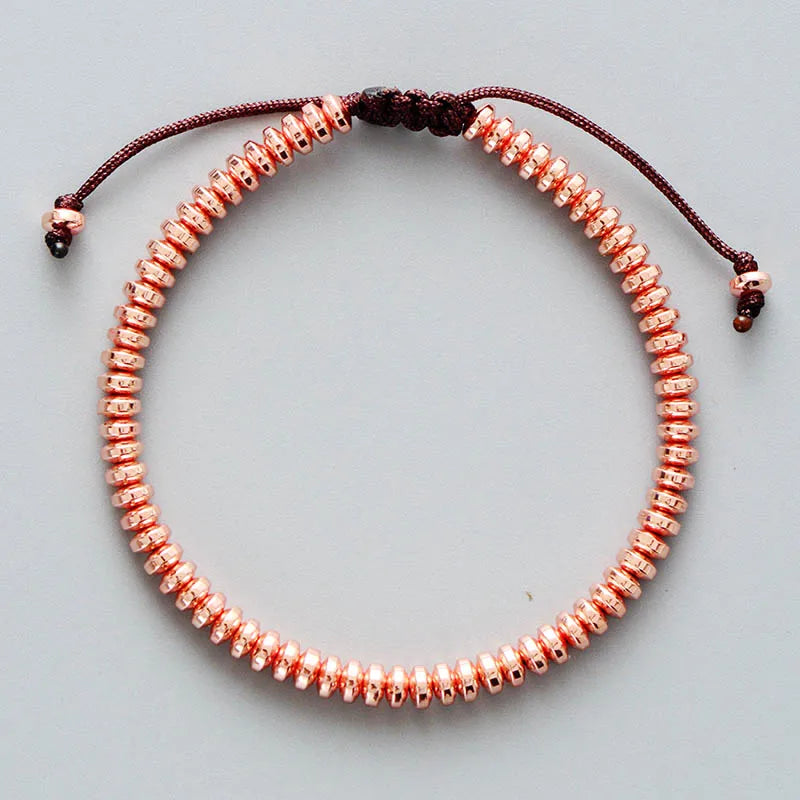 Unisex Gold-Plated Beaded Adjustable Friendship & Couple Bracelet