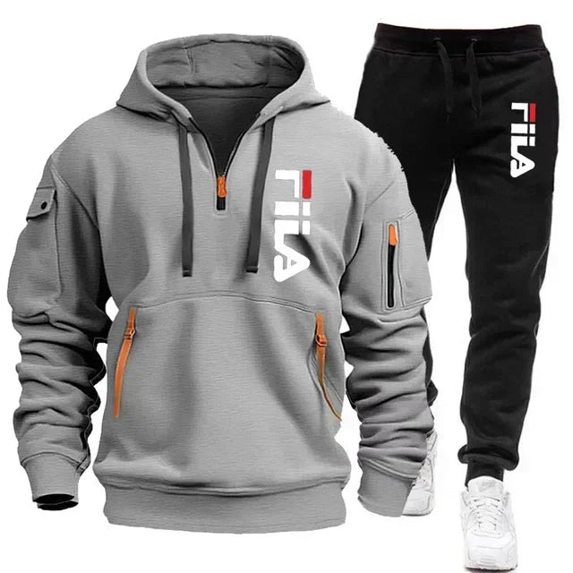 Men's Hooded Sportswear Tracksuit Set (Pullover Hoodie & Matching Joggers)