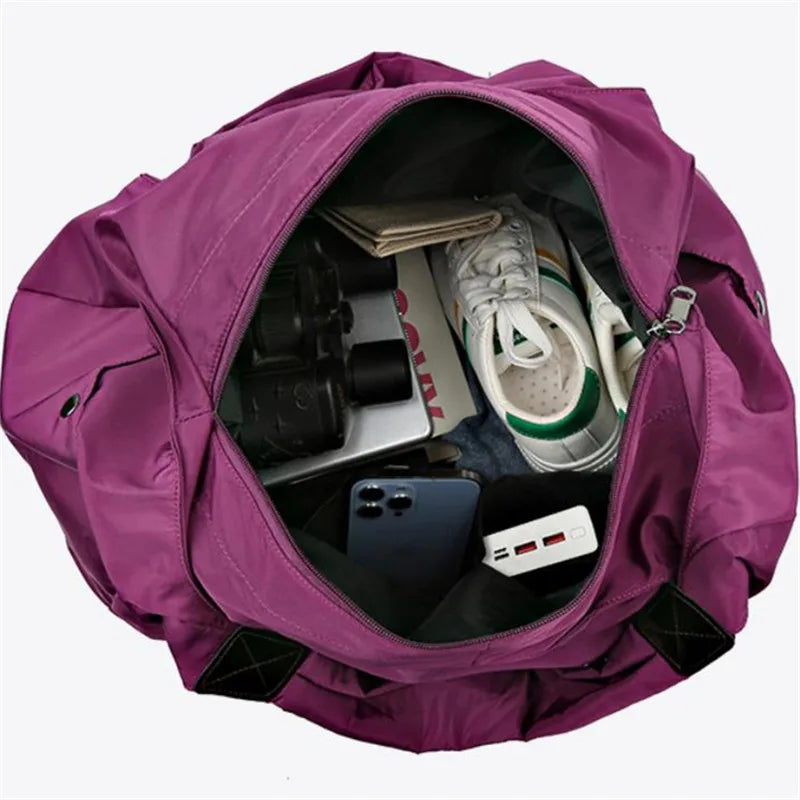 Women's Lightweight Oxford Large Capacity Travel Tote & Yoga Shoulder Bag