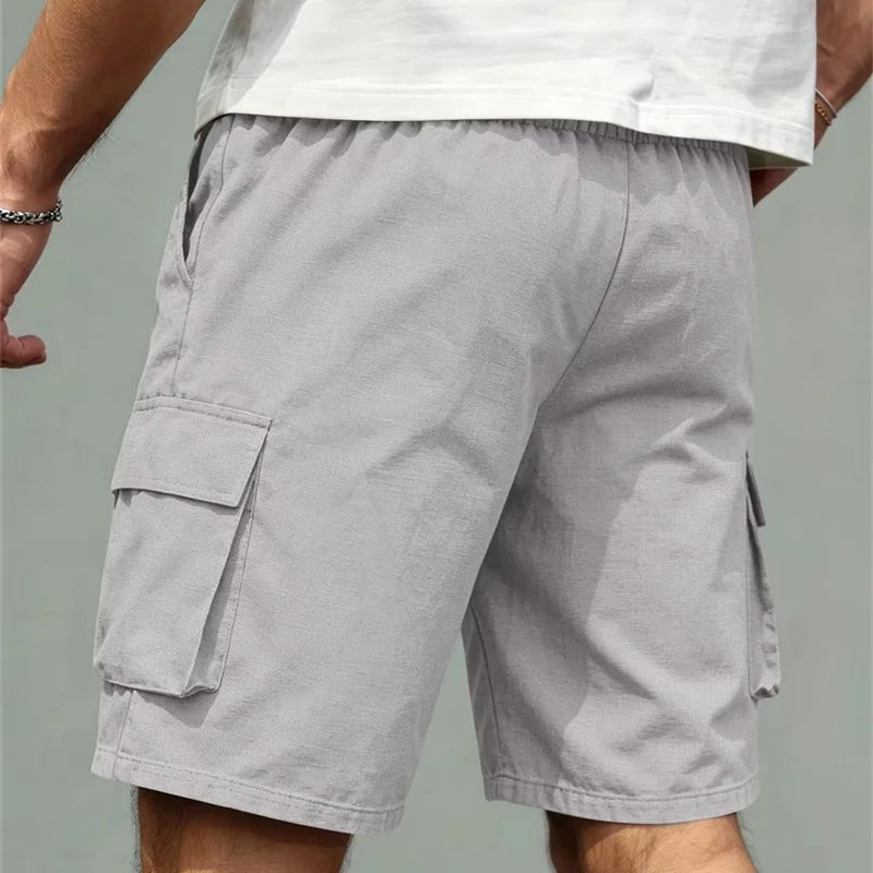 Men's Loose Multi-Pocket Knee-Length Casual Cargo Shorts
