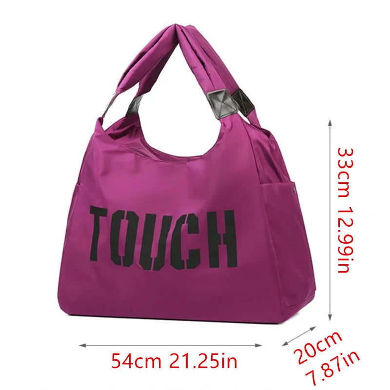 Women's Lightweight Oxford Large Capacity Travel Tote & Yoga Shoulder Bag