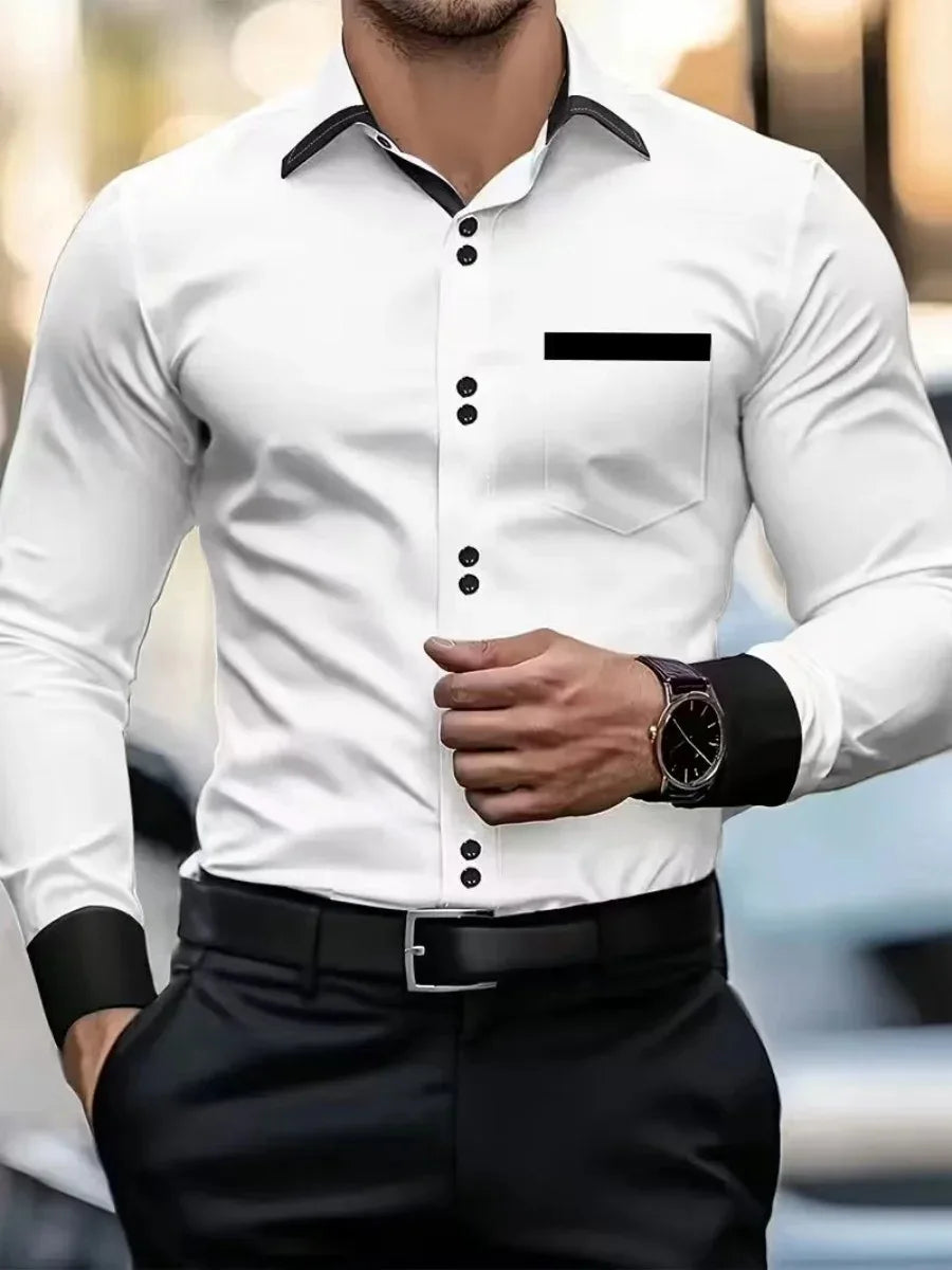 2026 Men's Casual Long Sleeved Shirt, New Style, Men's Comfortable and Fashionable Lapel Shirt