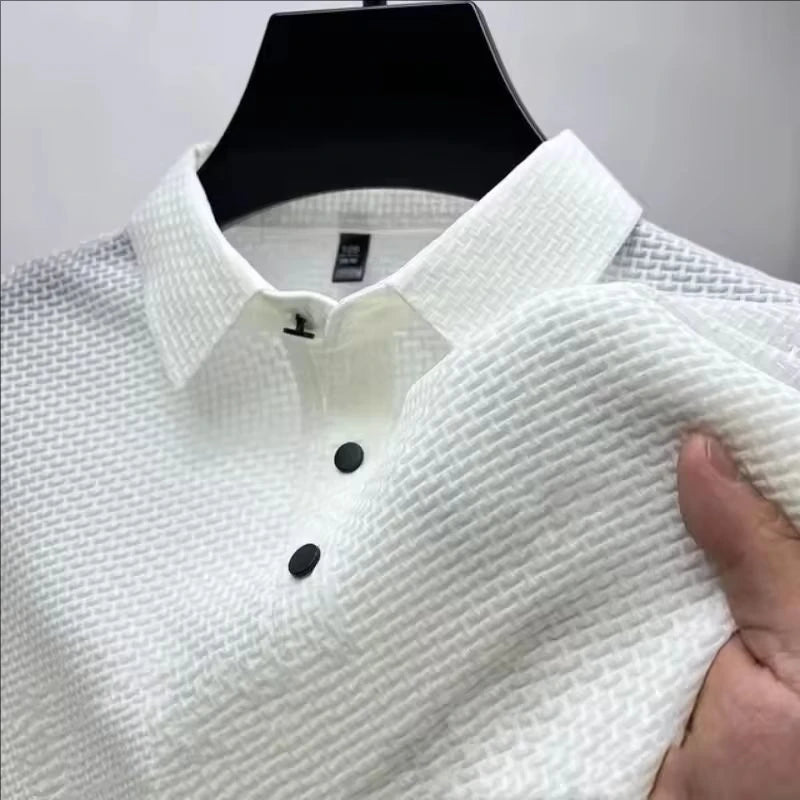 Men's Ice Silk Breathable Lapel Polo Shirt