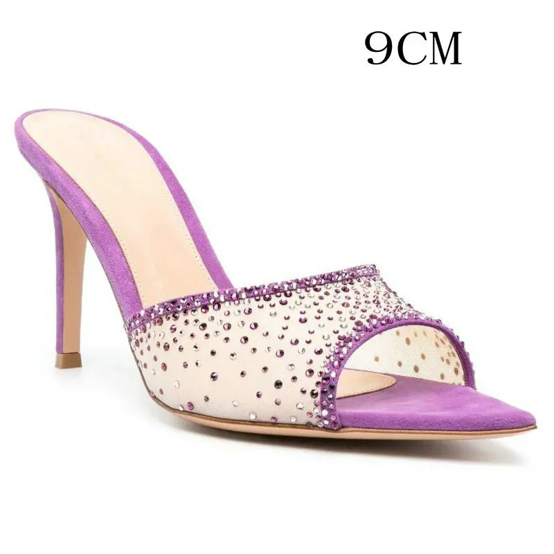 2026 French Style Women's Pointed Open-Toe Stiletto Mules & Summer Outdoor Slides