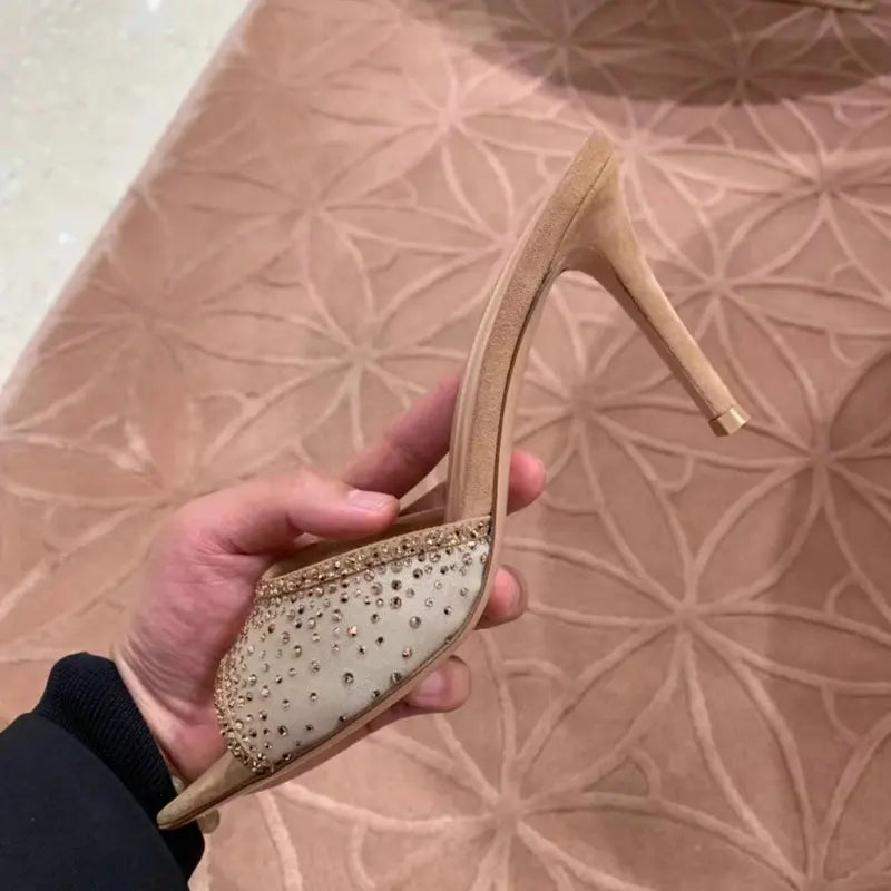 2026 French Style Women's Pointed Open-Toe Stiletto Mules & Summer Outdoor Slides