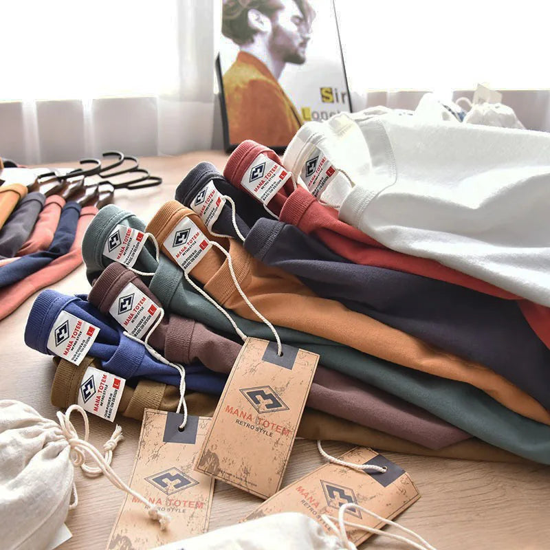 Men's Vintage Washed 100% Cotton Crewneck T-Shirt