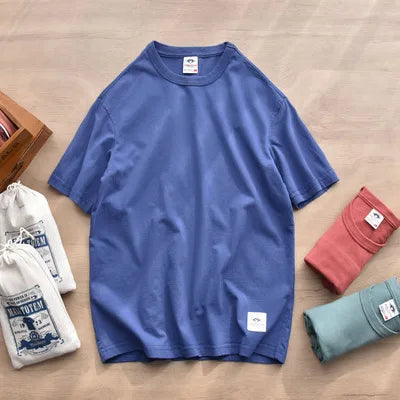 Men's Vintage Washed 100% Cotton Crewneck T-Shirt