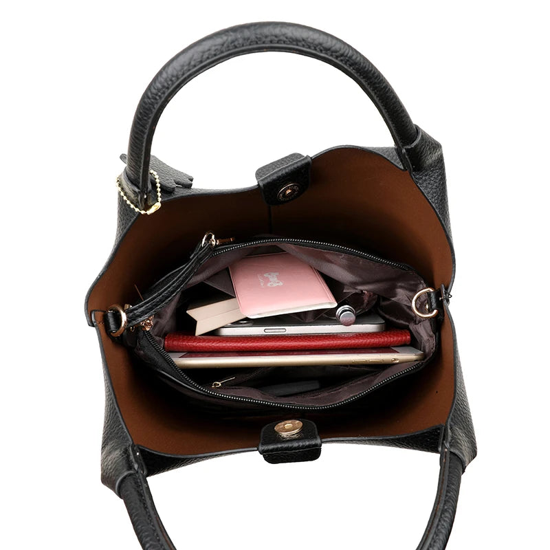 Women's Soft PU Leather Large Capacity Tote & Commuter Shoulder Bag