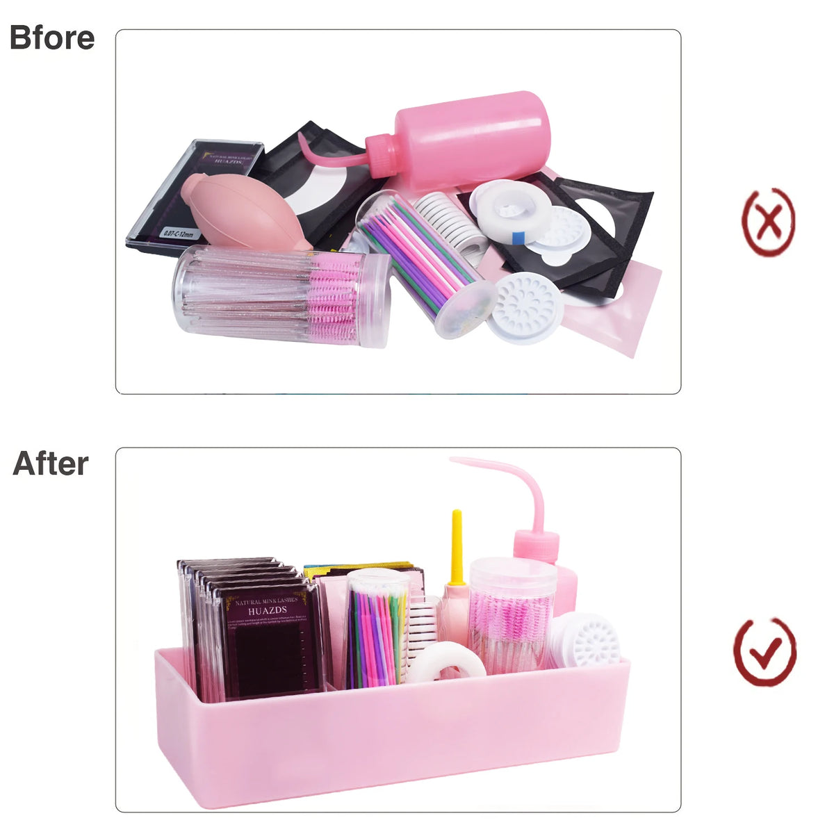 Eyelash Extension Tool & False Eyelash Organizer Box