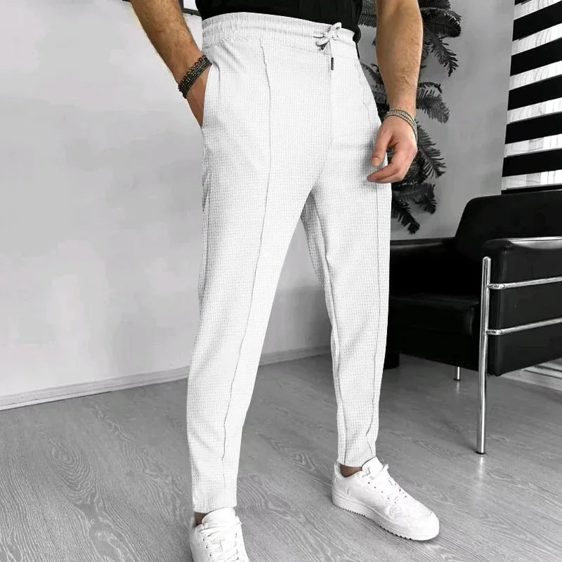 Men's Waffle Check Button Jacket & Pants Set