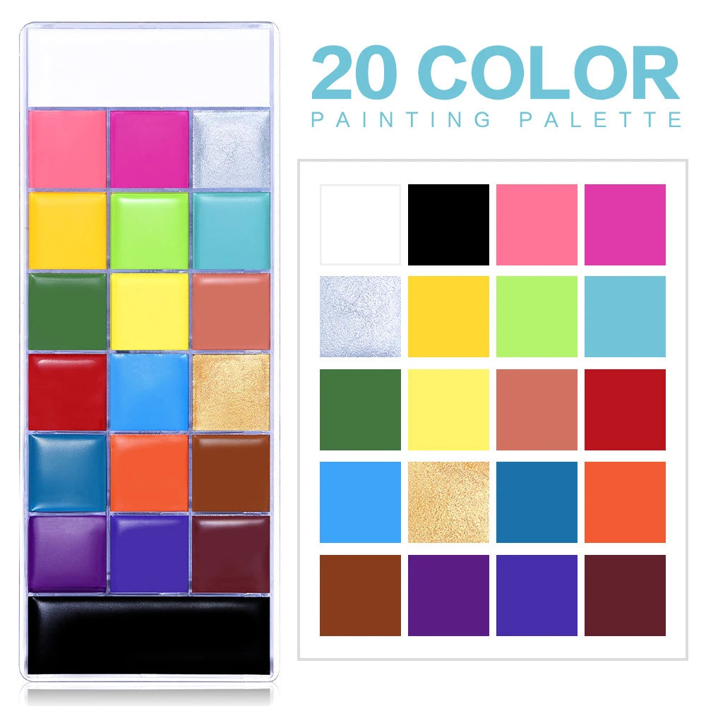 ChromaFX™ 20-Color Professional Oil Face & Body Paint Palette