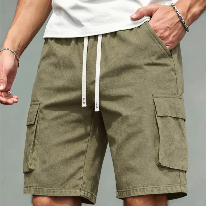 Men's Loose Multi-Pocket Knee-Length Casual Cargo Shorts