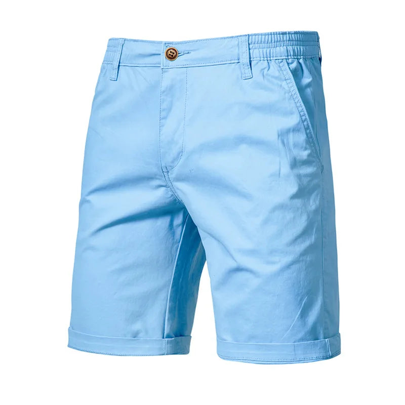 Men's 100% Cotton Elastic Waist Casual Cargo Shorts