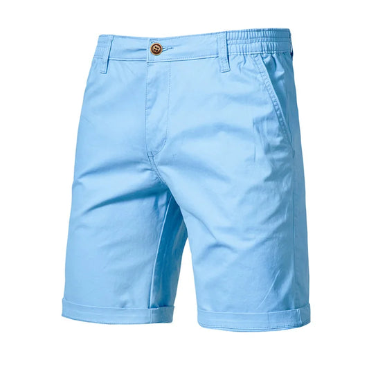 Men's 100% Cotton Elastic Waist Casual Cargo Shorts