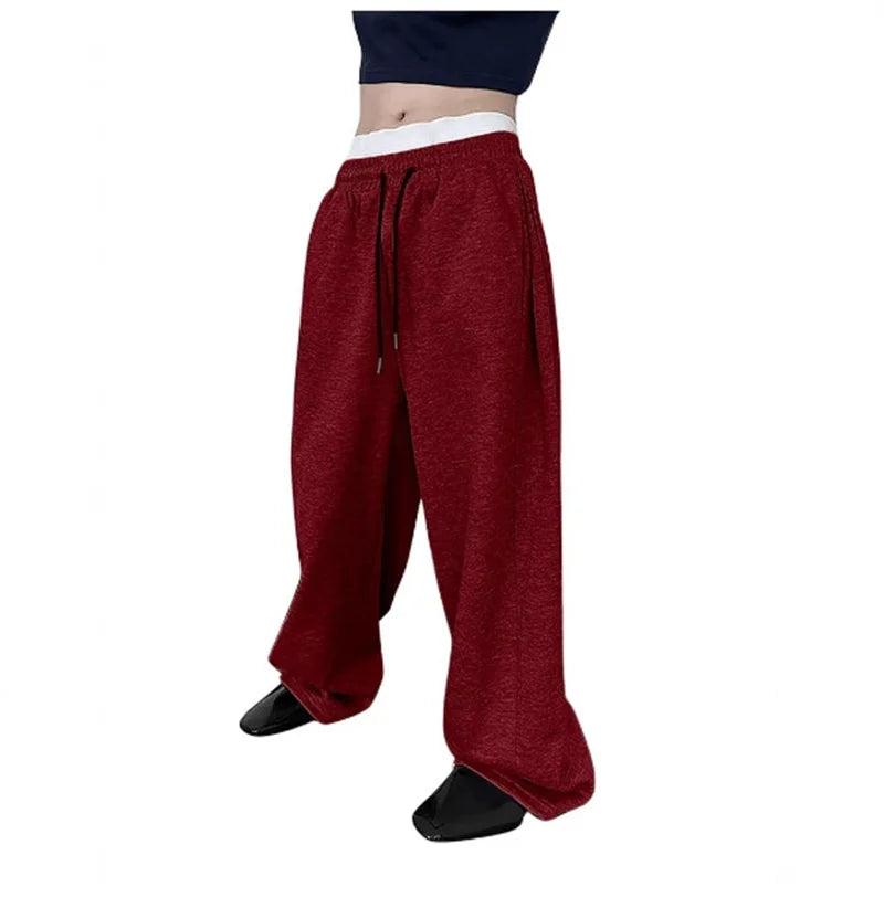 Unisex Wide-Leg Straight Sweatpants – Loose Fit Streetwear Joggers