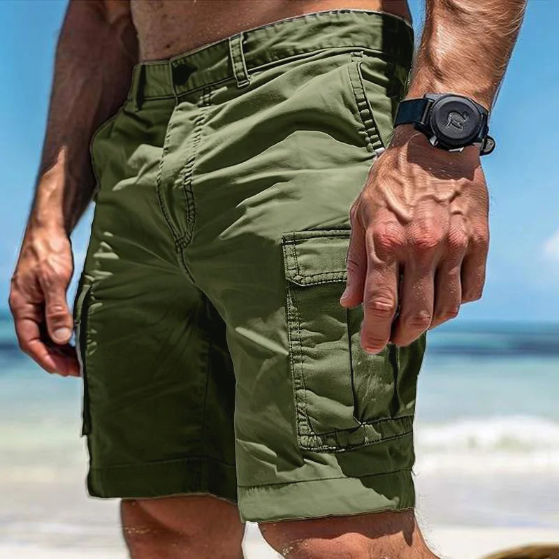 Men's Multi-Pocket Tactical Cargo Shorts – Durable Beach & Casual Workwear