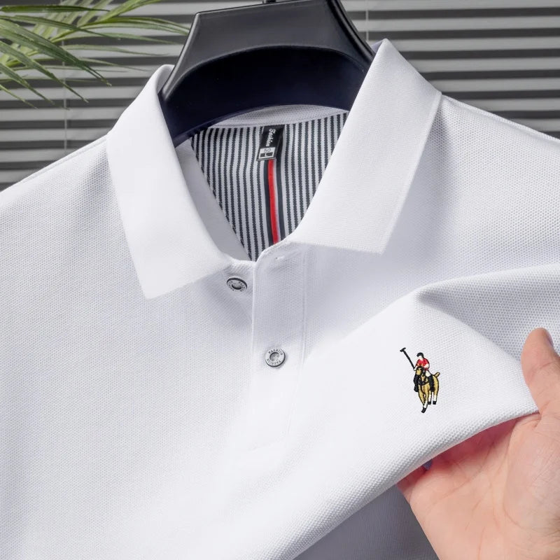 Men's 100% Cotton Embroidered Golf Polo Shirt