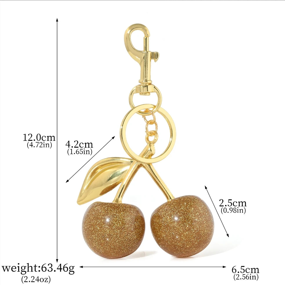 6-Piece Cherry Bag Charm & Pendant Set for Women's Handbags, Totes & Keychains